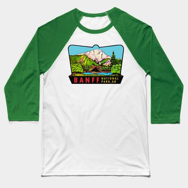 Banff National Park Alberta Vintage Baseball T-Shirt by Hilda74